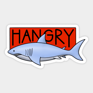 Hangry Shark Blue Sticker